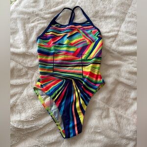 Like New Girls Funkita Land Lines Single Strap swimsuit - Size 12